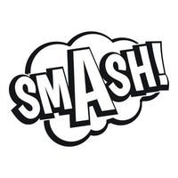 smash, icône de texte bulle de bande dessinée, style simple vecteur