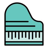 vecteur de contour de couleur icône piano