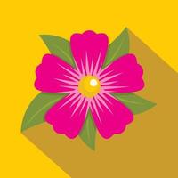 icône de fleur de pétunia rose, style plat vecteur
