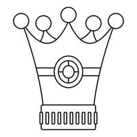 icône de couronne médiévale, style de contour vecteur