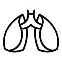 vecteur de contour de l'icône des poumons du patient. radiographie pulmonaire