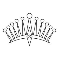 icône de la grande couronne, style de contour vecteur