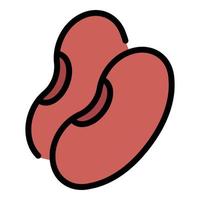 vecteur de contour de couleur d'icône de haricots alimentaires