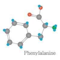 phénylalanine 3d molécule chimique science vecteur