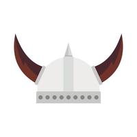 icône de casque viking, style plat vecteur