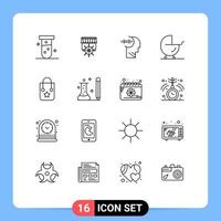 16 concept de contour pour les sites Web mobiles et applications sac landau chariot d'entraînement bébé éléments de conception vectoriels modifiables vecteur
