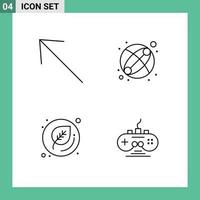 pack de lignes vectorielles modifiables de 4 couleurs plates remplies simples de contrôleur de flèche contrôleur de jeu d'éducation pour bébé éléments de conception vectoriels modifiables vecteur