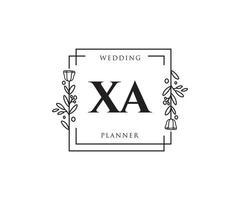 initiale xa logo féminin. utilisable pour les logos nature, salon, spa, cosmétique et beauté. élément de modèle de conception de logo vectoriel plat.