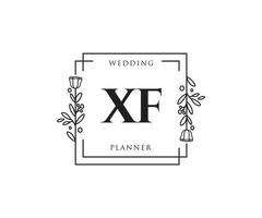 logo féminin xf initial. utilisable pour les logos nature, salon, spa, cosmétique et beauté. élément de modèle de conception de logo vectoriel plat.