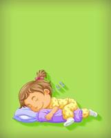 jolie fille endormie personnage de dessin animé isolé vecteur
