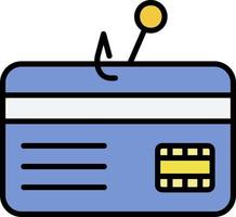 conception d'icône créative de carte de crédit de phishing vecteur