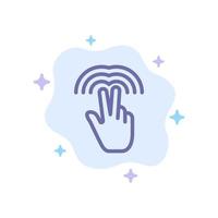 double gestes icône bleue de l'onglet main sur fond de nuage abstrait vecteur