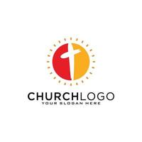 logo de l'église. symboles chrétiens. la croix de jésus, le feu de l'esprit saint et la colombe. vecteur
