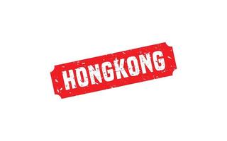 caoutchouc de timbre de hong kong avec style grunge sur fond blanc vecteur