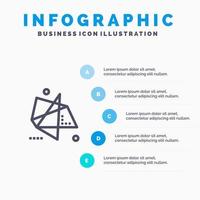 icône de ligne spéciale de mouvement graphique d'effets abstraits avec fond d'infographie de présentation en 5 étapes vecteur