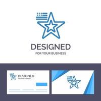carte de visite créative et modèle de logo étoile drapeau américain usa illustration vectorielle vecteur