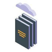 vecteur isométrique d'icône de librairie de nuage. bibliothèque en ligne