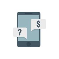 icône de prêt en ligne question smartphone vecteur isolé plat