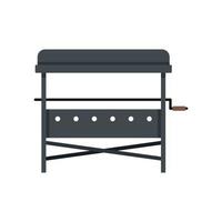 barbecue, yard, stand, icône, plat, isolé, vecteur