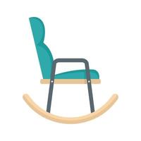 chaise berçante douce icône plat vecteur isolé