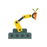 icône de bras robotique agricole vecteur isolé plat