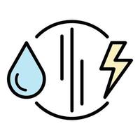 vecteur de contour de couleur d'icône de carburant par rapport à l'électricité