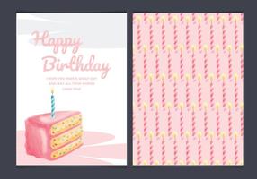 Carte de gâteau d'anniversaire vectoriel