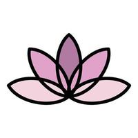 vecteur de contour couleur icône lotus aromatique