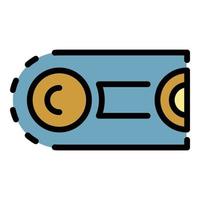 vecteur de contour de couleur d'icône de rouleau de ligne d'assemblage