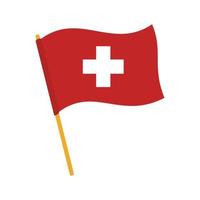 icône de drapeau suisse plat vecteur isolé