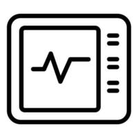 vecteur de contour d'icône de moniteur de fréquence cardiaque. ECG de pouls