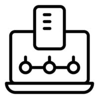 vecteur de contour d'icône de vpn d'ordinateur portable. mot de passe de vérification