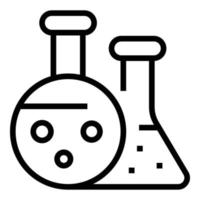 vecteur de contour d'icône de flacon de laboratoire médical. tube à essai de chimie