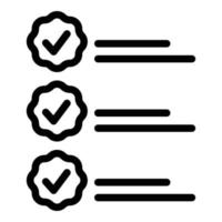 travail d'équipe pour faire le vecteur de contour d'icône de liste. équipe de papier