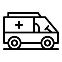 vecteur de contour d'icône de voiture d'ambulance de clinique. urgence hospitalière