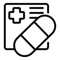 vecteur de contour d'icône de pot de pilules de vitamines. pilule de médecine