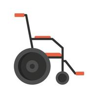 icône de fauteuil roulant classique plat vecteur isolé