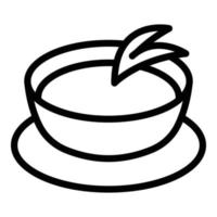 vecteur de contour d'icône de soupe à la crème de brocoli. bol à gaspacho