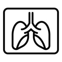 vecteur de contour d'icône de poumons d'image radiographique. malade cancéreux