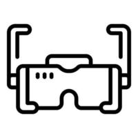 Vecteur de contour d'icône de lunettes 360 vr. plateforme numérique