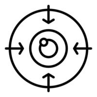 vecteur de contour d'icône de cible d'oeil. perception visuelle