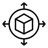 vecteur de contour d'icône de cube 3d vr. plateforme numérique