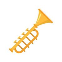 icône de trompette d'or vecteur isolé plat