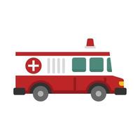 ancienne icône d'ambulance vecteur isolé plat