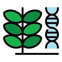 vecteur de contour de couleur d'icône de plante d'adn gmo