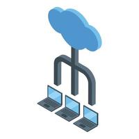 vecteur isométrique d'icône de réseau cloud. système de données