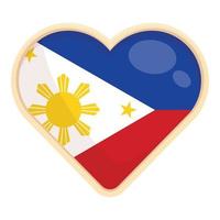 vecteur de dessin animé icône coeur philippines. les gens du voyage
