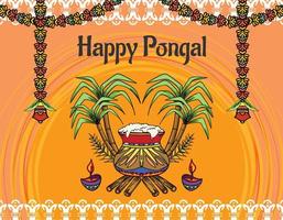 fond de pongal heureux. prime illustration vecteur