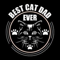 meilleur papa chat jamais t-shirt, conception de t-shirt chat, t-shirt vecteur chat