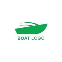logo d'art vectoriel créatif abstrait d'entreprise de moteur ou de voilier vert avec l'icône ou le symbole du bateau dans un style moderne simple et branché isolé sur fond blanc